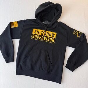 Grunt Style Shitshow Supervisor Hoodie Black Mens Small Graphic Sweatshirt